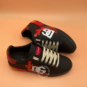 Giày Dolce nam Sneaker họa tiết đen đỏ dây trắng cao cấp - Hình ảnh 2