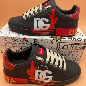 Giày Dolce nam Sneaker họa tiết đen đỏ dây trắng cao cấp - Hình ảnh 6