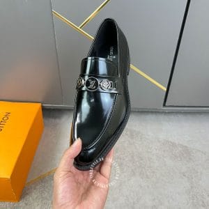 Giày lười nam siêu cấp Louis Vuitton đen bóng sang trọng giá tốt - Hình ảnh 8