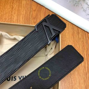 Dây lưng Louis Vuitton mặt đen nhám dây da epi chất lượng cao - Ảnh 5