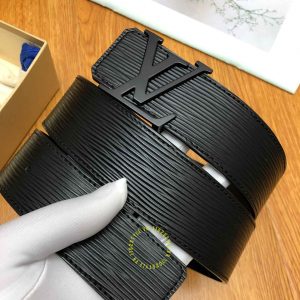 Dây lưng Louis Vuitton mặt đen nhám dây da epi chất lượng cao - Ảnh 2