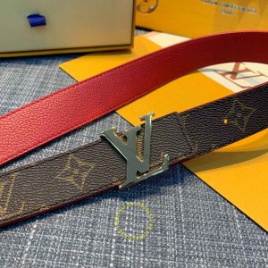 Dây lưng nam Louis Vuitton mặt logo đen chì hàng hiệu Luxury - Ảnh 3