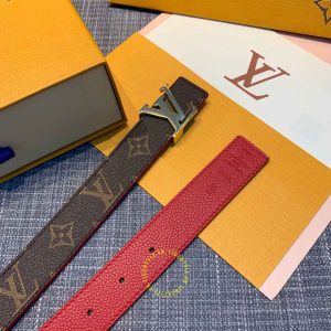 Dây lưng nam Louis Vuitton mặt logo đen chì hàng hiệu Luxury - Ảnh 5