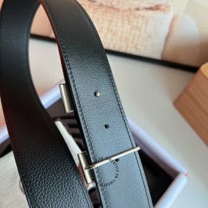 Thắt lưng Hermes da bò thật mặt khóa logo bạc - Ảnh 6
