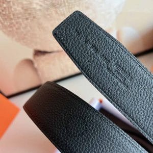 Thắt lưng Hermes da bò thật mặt khóa logo bạc - Ảnh 7