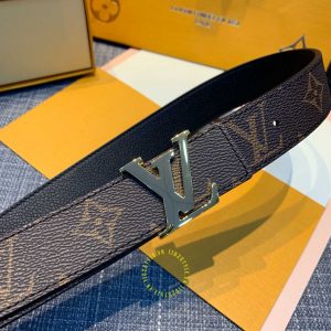 Dây nịt LV mặt đen chì dây họa tiết monogram hàng hiệu cao cấp - Ảnh 3