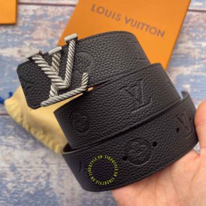 Dây nịt LV nam mặt màu bạc hàng hiệu cao cấp 1102 Style Luxury - Ảnh 2