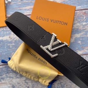 Dây nịt LV nam mặt màu bạc hàng hiệu cao cấp 1102 Style Luxury - Ảnh 3