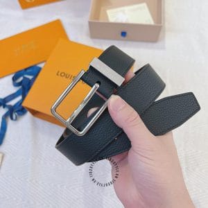 Thắt lưng nam Louis Vuitton da bò mặt khóa xỏ kim - Ảnh 2