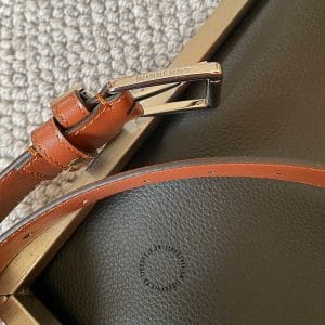 Thắt lưng Burberry nam dây nâu da bò mặt khóa bạc logo TB - Ảnh 5