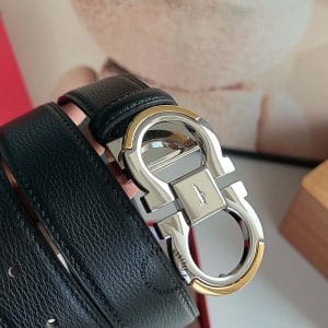 Thắt lưng Salvatore Ferragamo nam dây đen mặt khóa phối màu - Ảnh 3