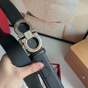 Thắt lưng Salvatore Ferragamo nam dây đen mặt khóa phối màu - Ảnh 5