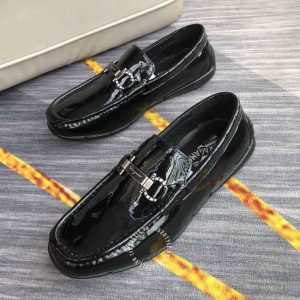 Giày tây Sanvatore Ferragamo nam hàng hiệu da bò màu đen bóng - Ảnh 3