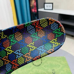 Dép quai ngang Gucci phối màu hoạ tiết monogram cao cấp - Ảnh 6