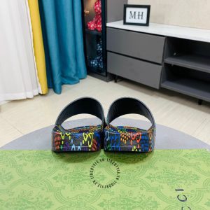 Dép quai ngang Gucci phối màu hoạ tiết monogram cao cấp - Ảnh 7