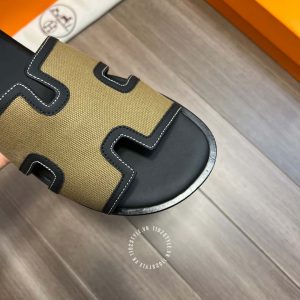 Dép Hermes nam quai ngang màu xanh rêu cao cấp - Ảnh 6