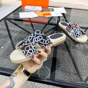 Dép Hermes nam quai ngang hoạ tiết phối màu cao cấp hàng hiệu - Ảnh 6