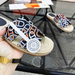 Dép Hermes nam quai ngang hoạ tiết phối màu cao cấp hàng hiệu - Ảnh 7