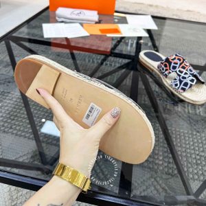 Dép Hermes nam quai ngang hoạ tiết phối màu cao cấp hàng hiệu - Ảnh 9