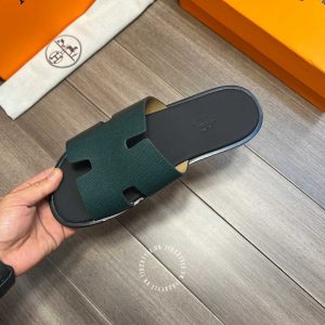 Dép Hermes nam quai ngang xanh đen phiên bản cao cấp hàng hiệu - Ảnh 5