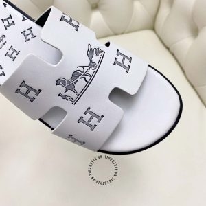 Dép nam Hermes trắng hoạ tiết đen chất lượng cao - Ảnh 7