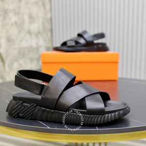 Dép sandal Hermes nam màu đen hàng hiệu cao cấp - Hình ảnh 7