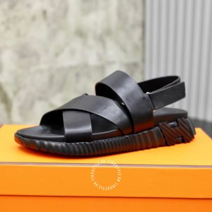 Dép sandal Hermes nam màu đen hàng hiệu cao cấp - Hình ảnh 8