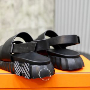 Dép sandal Hermes nam màu đen hàng hiệu cao cấp - Hình ảnh 9