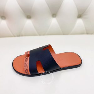 Dép Hermes nam cam quai đen hoạ tiết phối màu hàng hiệu - Ảnh 6
