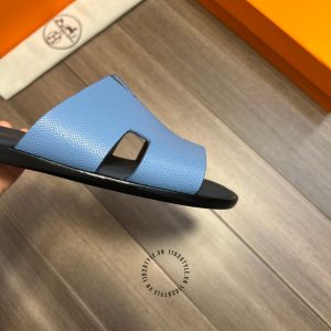 Dép Hermes nam quai ngang đen phối xanh rep 1:1 chính hãng - Hình ảnh 8
