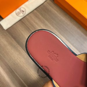 Dép Hermes nam quai ngang replica 1:1 chính hãng - Hình ảnh 7