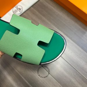 Dép Hermes nam kiểu dáng quai ngang màu xanh lá độc lạ - Ảnh 5