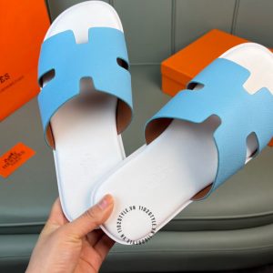 Dép quai ngang Hermes quai xanh trẻ trung hàng hiệu - Ảnh 3