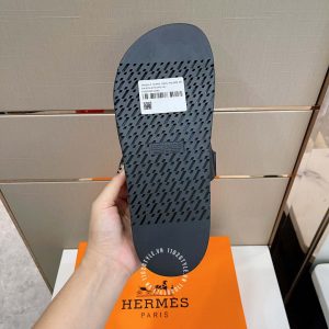 Dép quai ngang Hermes nam màu đen lịch lãm hàng hiệu - Hình ảnh 8