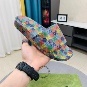 Dép Gucci nam quai ngang phối màu hàng hiệu Luxury - Ảnh 3