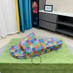 Dép Gucci nam quai ngang phối màu hàng hiệu Luxury - Ảnh 7