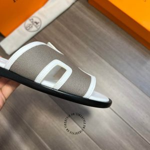 Dép nam Hermes quai ngang trắng chỉ nổi cao cấp Luxury - Ảnh 7