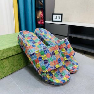 Dép Gucci nam quai ngang phối màu hàng hiệu Luxury - Ảnh 2