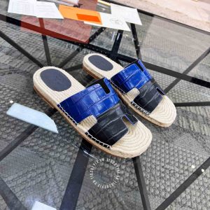 Dép cói Hermes nam quai phối màu hàng hiệu cao cấp luxury - Ảnh 3