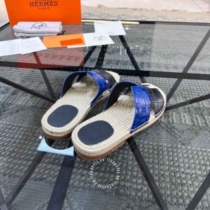 Dép cói Hermes nam quai phối màu hàng hiệu cao cấp luxury - Ảnh 4