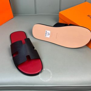Dép Hermes nam hồng quai đen cao cấp Luxury - Hình ảnh 9