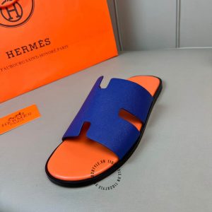 Dép Hermes nam cam quai xanh phiên bản cao cấp luxury - Ảnh 4