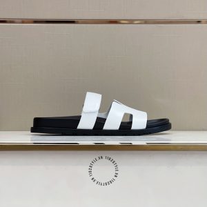 Dép quai ngang Hermes nam màu trắng cao cấp - Ảnh 6