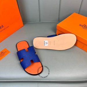 Dép Hermes nam cam quai xanh phiên bản cao cấp luxury - Ảnh 8