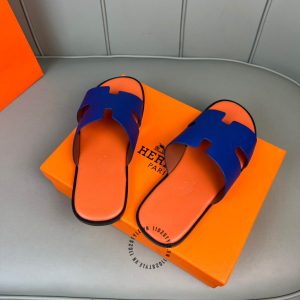 Dép Hermes nam cam quai xanh phiên bản cao cấp luxury - Ảnh 3