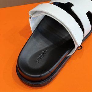 Dép quai ngang Hermes nam màu trắng cao cấp - Ảnh 5