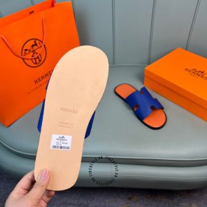 Dép Hermes nam cam quai xanh phiên bản cao cấp luxury - Ảnh 9