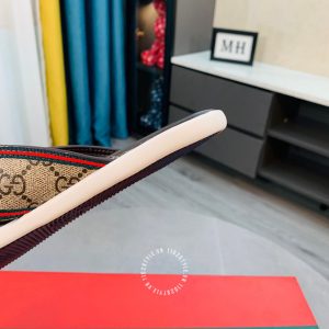 Dép Gucci nam nâu da thật quai logo nổi bật - Ảnh 6