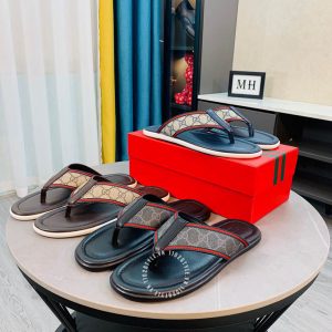 Dép Gucci nam nâu da thật quai logo nổi bật - Ảnh 9