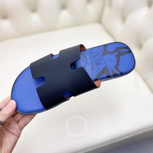 Dép Hermes nam kiểu dáng quai ngang màu xanh hàng hiệu - Hình ảnh 6